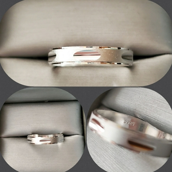 .925 Sterling Silver Vintage Inspired Band Size7.5 - Picture 1 of 8